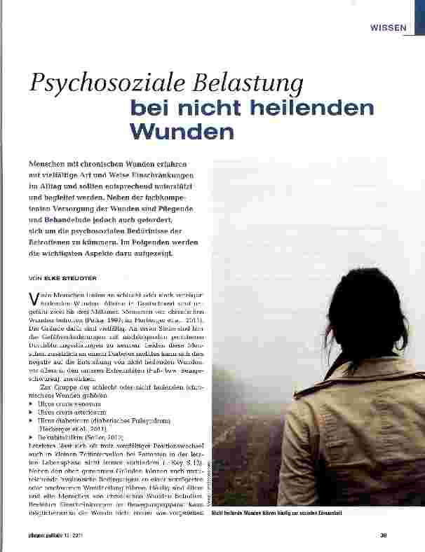 Vorschauseite 1: Psychosoziale Belastung bei nicht heilenden Wunden