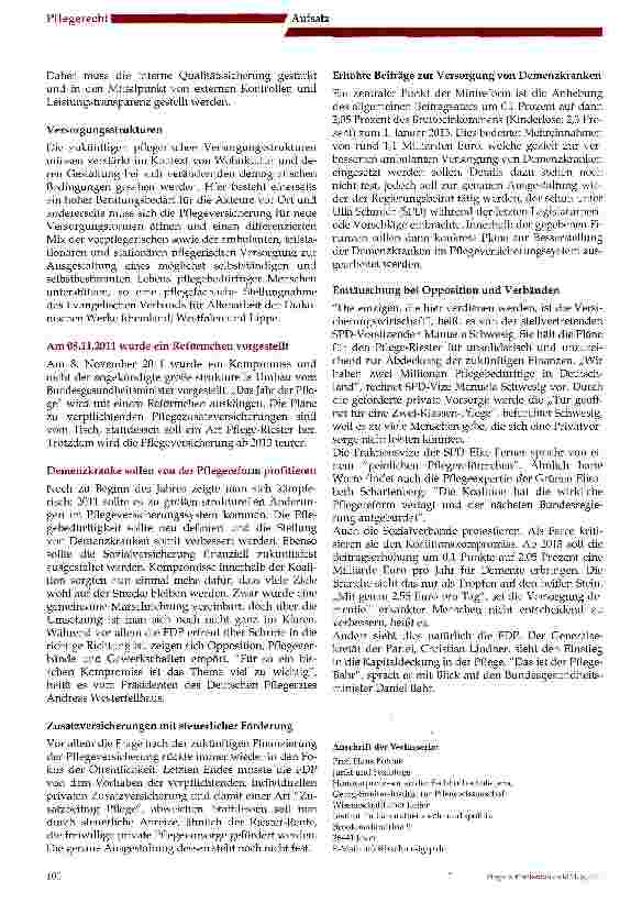 Vorschauseite 3: Wie ist der Stand der Pflegereform?