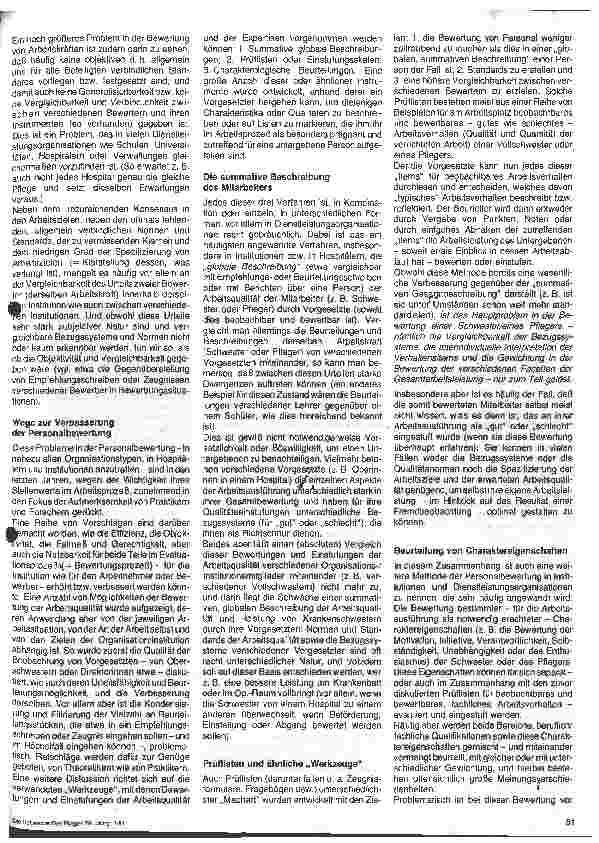 Vorschauseite 2: Zur Bewertung der Arbeitsleitung und Güte von Personal in Krankenhaus - Organisationen Teil I