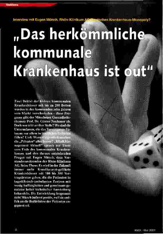 Vorschauseite 1: Das herkömmliche kommunale Krankenhaus ist out