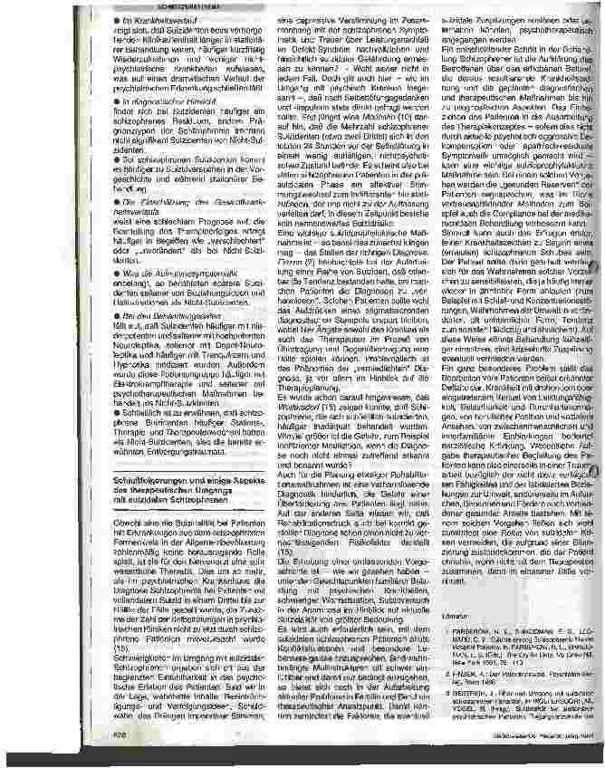 Vorschauseite 3: Zur Suizidalität schizophrener Patienten