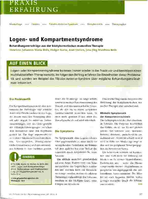 Vorschauseite 1: Logenund Kompartmentsyndrome