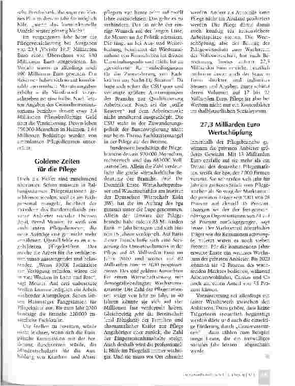 Vorschauseite 2: Fangprämien für Pflegekräfte
