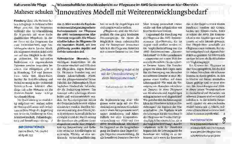 Vorschauseite 1: Malteser schulen Innovatives Modell mit Weiterentwicklungsbedarf