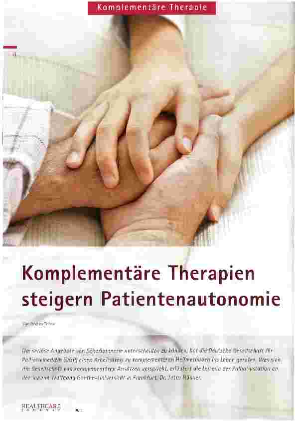 Vorschauseite 1: Komplementäre Therapien steigern Patientenautonomie