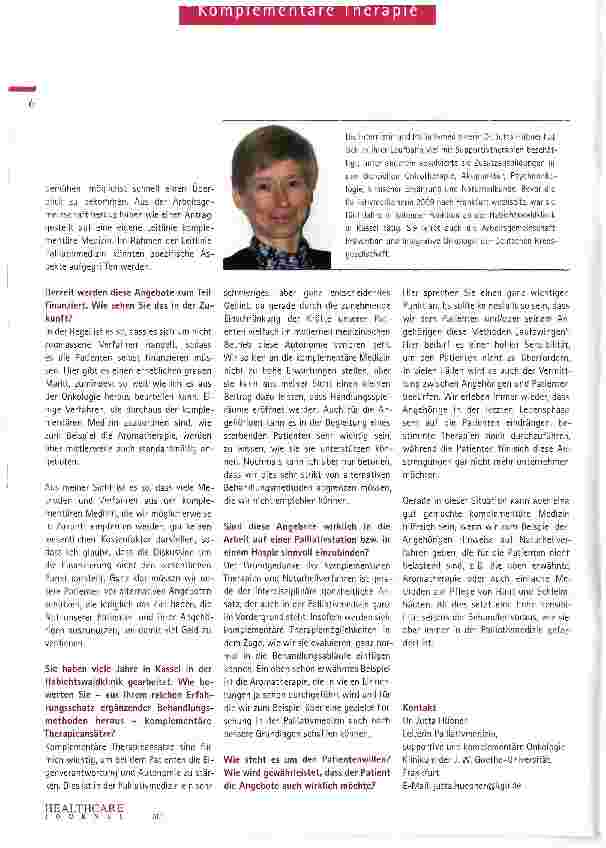 Vorschauseite 3: Komplementäre Therapien steigern Patientenautonomie