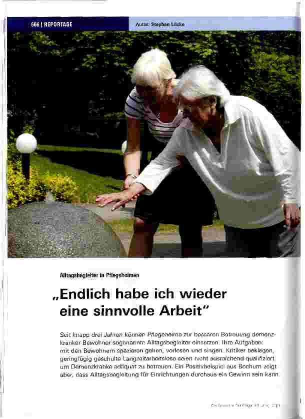 Vorschauseite 1: Endlich habe ich wieder eine sinnvolle Arbeit
