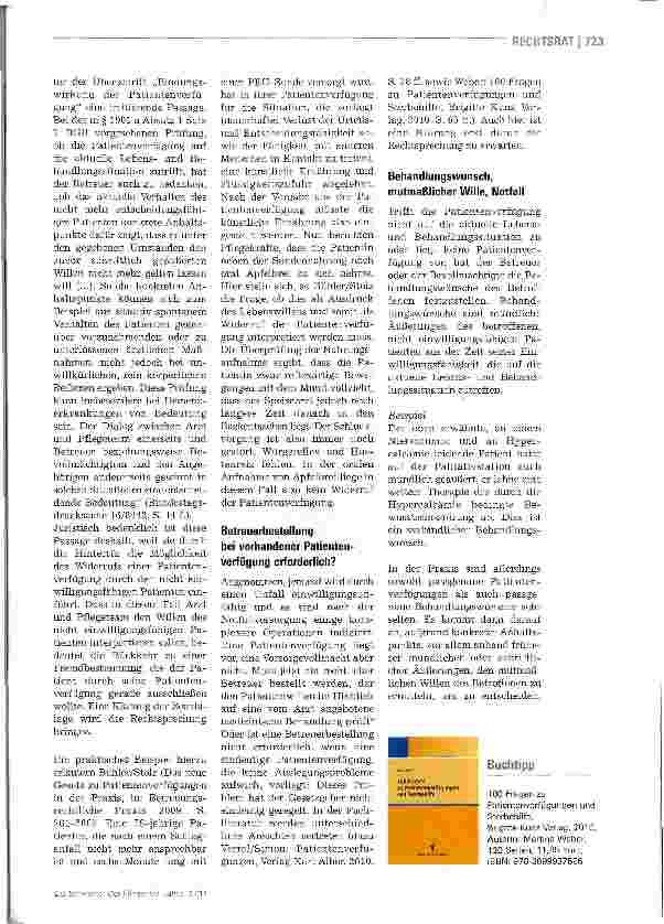 Vorschauseite 4: Praktischer Umgang mit dem Patientenverfügungsgesetz