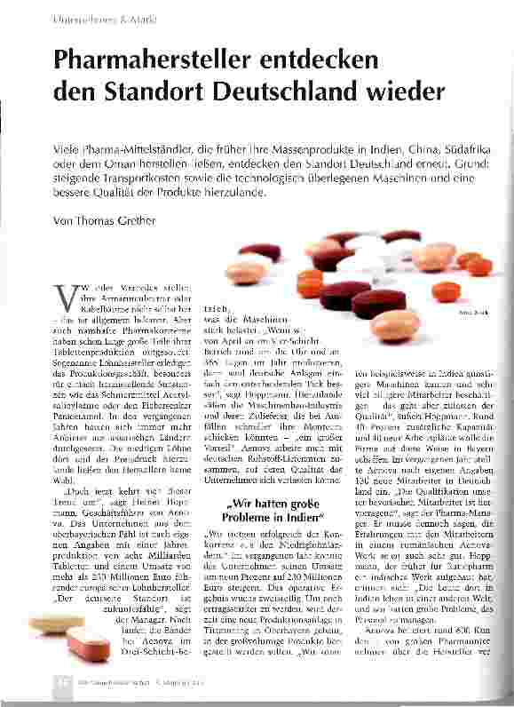Vorschauseite 1: Pharmahersteller entdecken den Standort Deutschland wieder