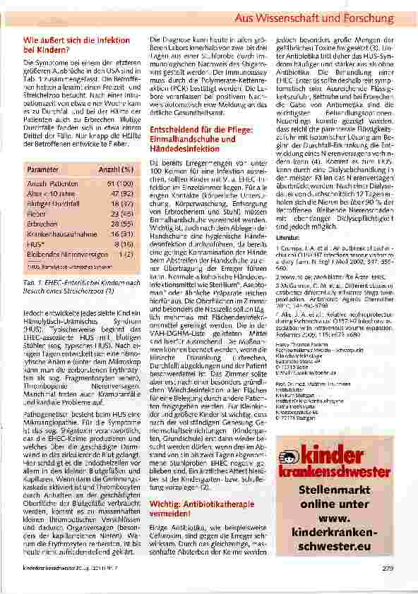 Vorschauseite 2: Diarrhöe durch EHEC-Erreger: Besonderheiten im Kindesalter