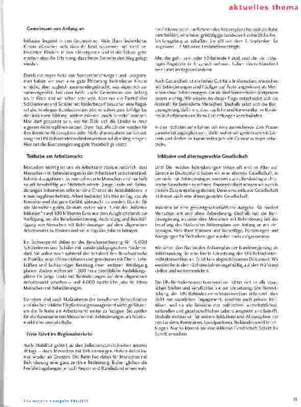 Vorschauseite 2: Gelebte Inklusion bedeutet, dass sich auch die Menschen ohne Behinderung anpassen