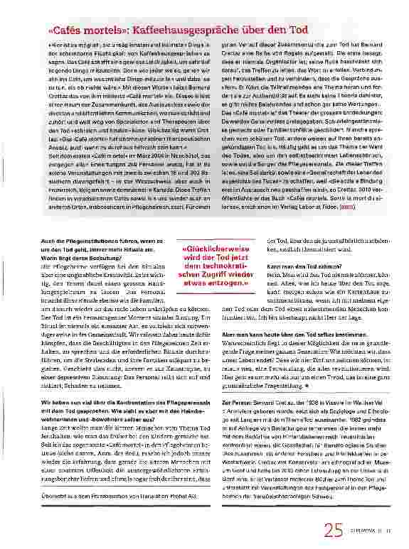 Vorschauseite 4: «Der Tod ist ein herausragender Moment sozialer Bindung»