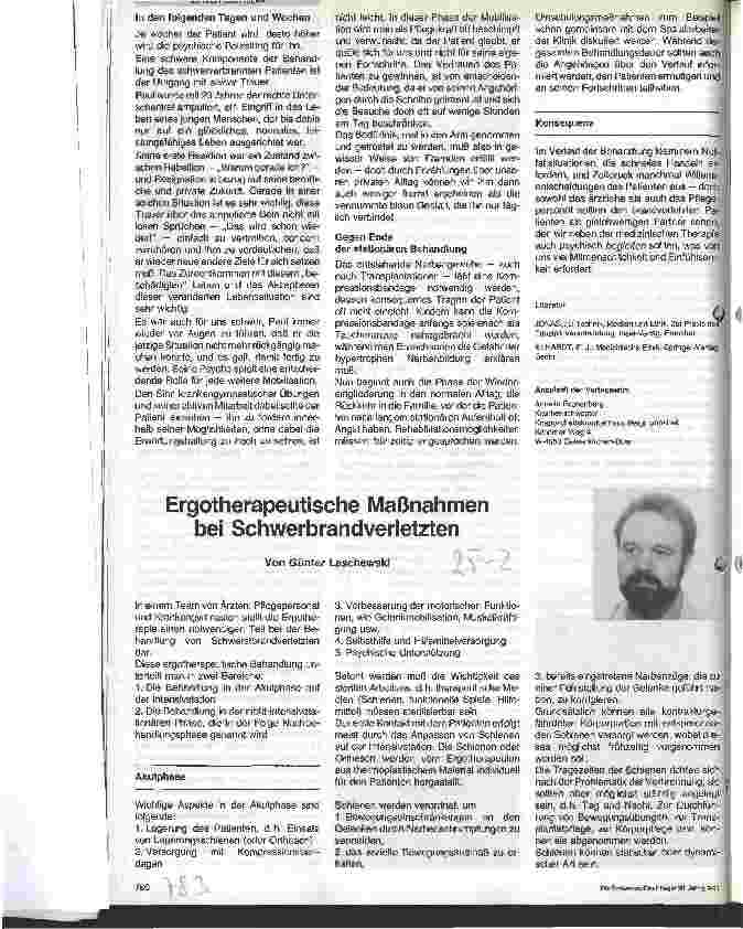 Vorschauseite 1: Ergotherapeutische Maßnahmen bei Schwerbrandverletzten