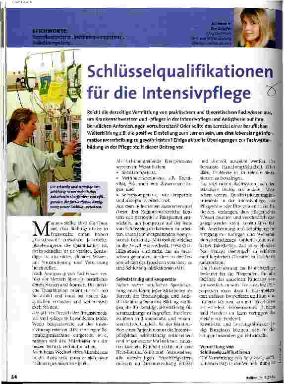 Vorschauseite 1: Schlüsselqualifikationen für die Intensivpflege