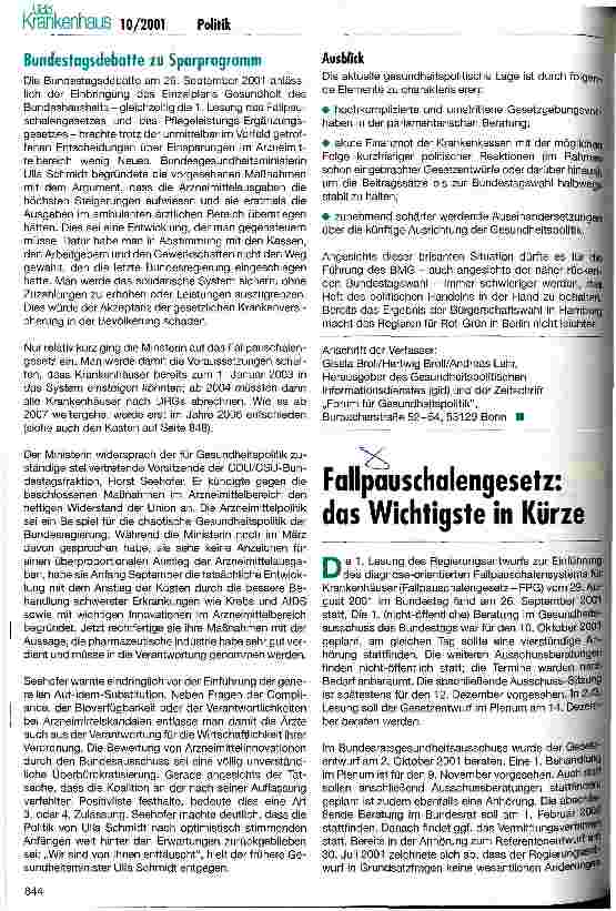 Vorschauseite 1: Fallpauschalengesetz: das Wichtigste in Kürze