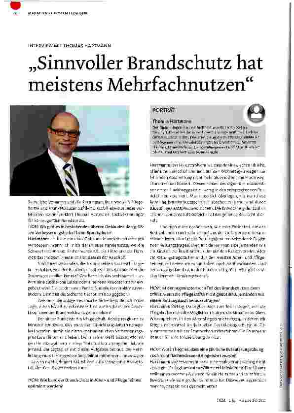 Vorschauseite 1: „Sinnvoller Brandschutz hat meistens Mehrfachnutzen