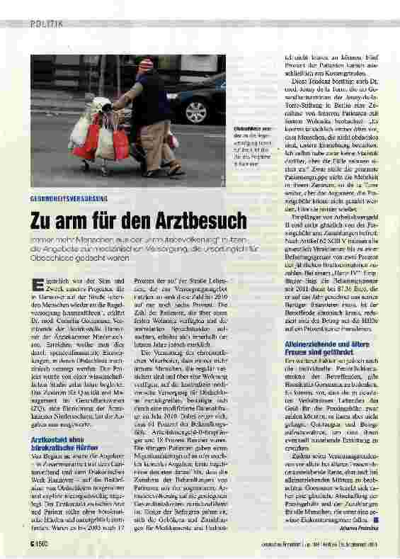 Vorschauseite 1: Zu arm für den Arztbesuch
