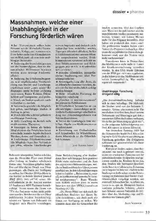 Vorschauseite 2: Marketing vor Evidenz, Umsatz vor Sicherheit