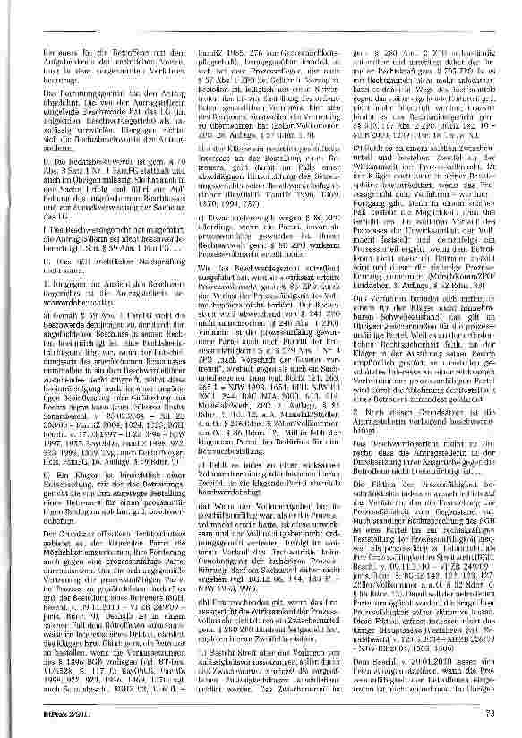 Vorschauseite 2: Zur Prozessunfähigkeit § 59 Abs. 1 FamFG; §§ 57, 80, 86, 280 ZPO