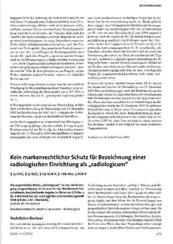 Vorschauseite 5: Keine Haftung bei unterlassener Aufklärung über Risiken außerhalb des Fachgebiets
