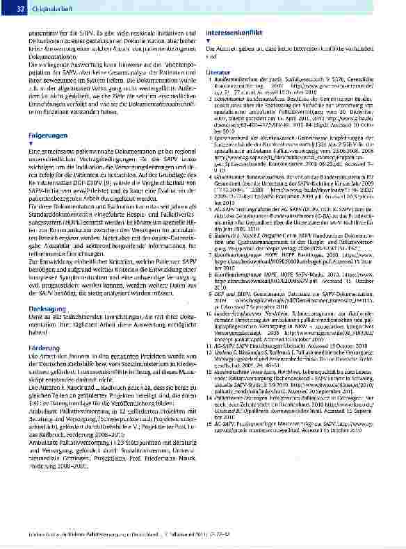 Vorschauseite 6: Ambulante Palliativversorgung in Deutschland -in HOPE dokumentierte Erfahrungen