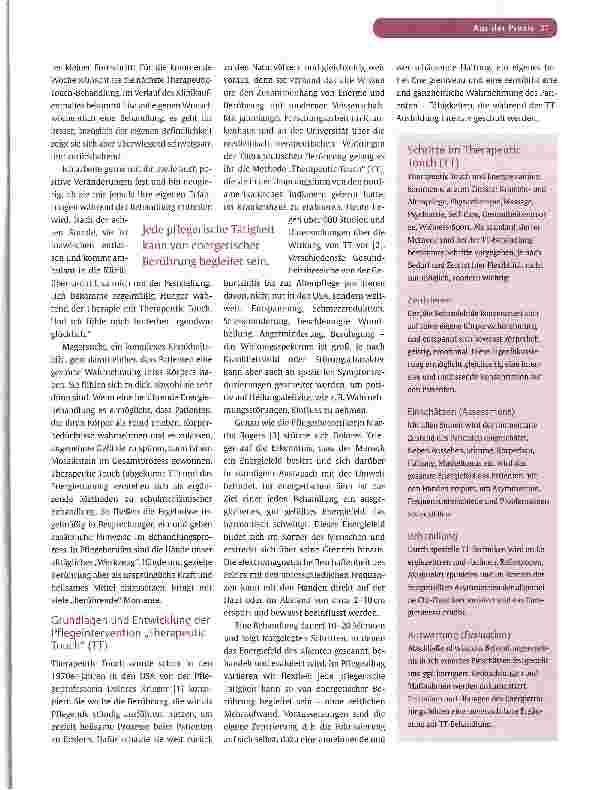 Vorschauseite 2: BERÜHREN UND SICH BERÜHREN LASSENTherapeutic Touch und Energietraining in der Pflege