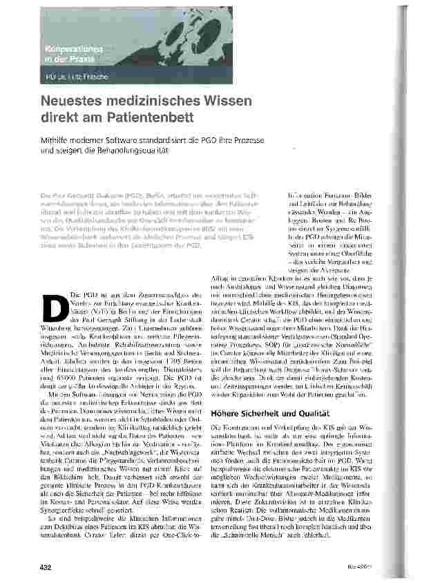 Vorschauseite 1: Neuestes medizinisches Wissen direkt am Patientenbett