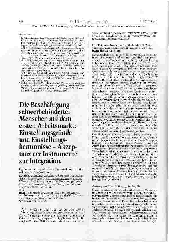 Vorschauseite 4: Die Qualitätsinitiative des Bundesarbeitsgerichts zum Betrieblichen Eingliederungsmanagement