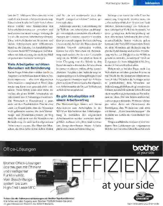 Vorschauseite 2: Arbeiten und wohnen in einer inklusiven Gesellschaft