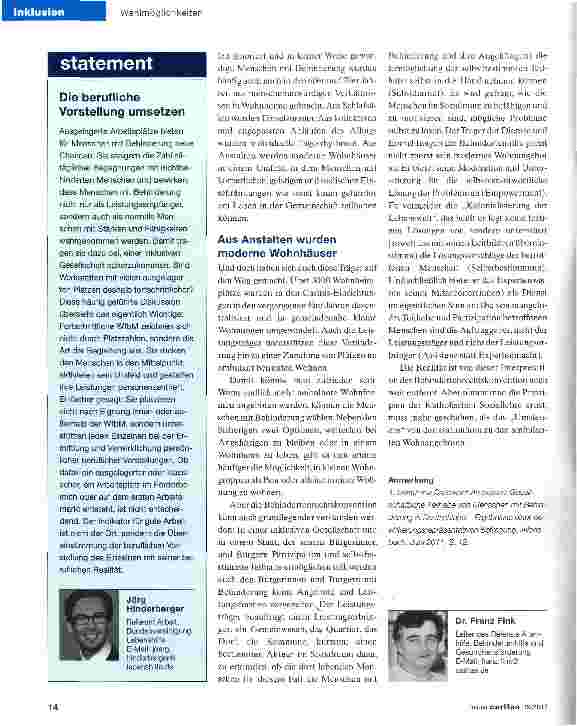 Vorschauseite 3: Arbeiten und wohnen in einer inklusiven Gesellschaft