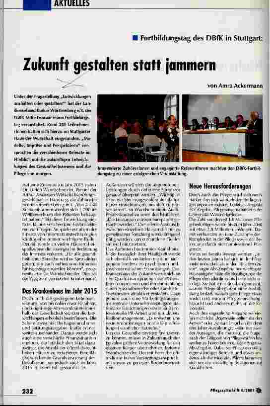 Vorschauseite 1: Zukunft gestalten statt jammern