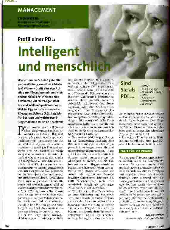 Vorschauseite 1: Intelligent und menschlich Profil einer PDL