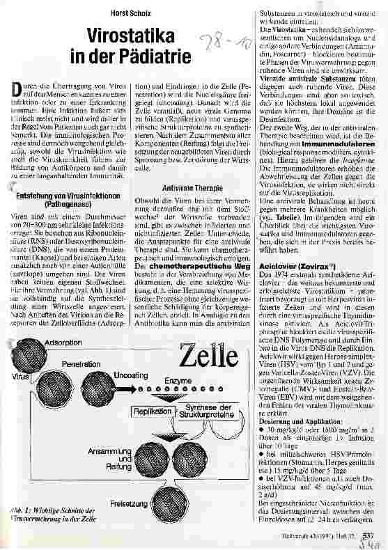 Vorschauseite 1: Virostatika in der Pädiatrie