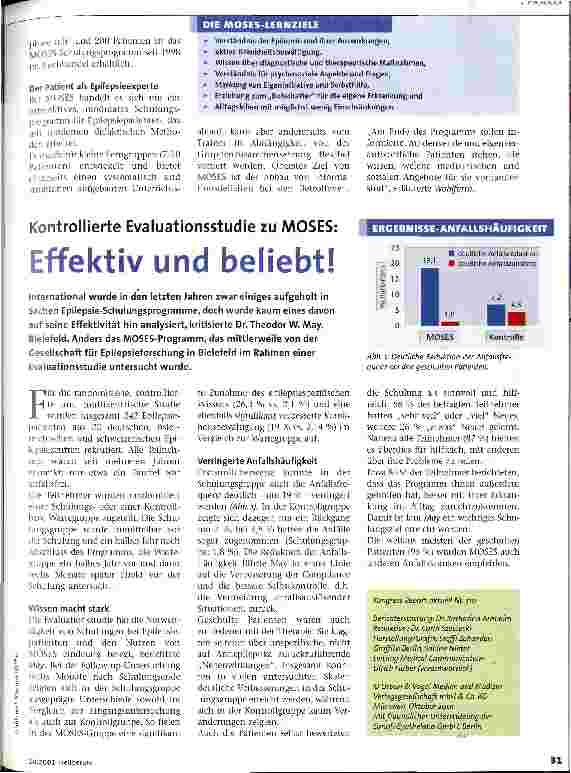 Vorschauseite 2: MOSES: Schulungsprogramm für Epilepsiekranke Von Patienten empfohlen