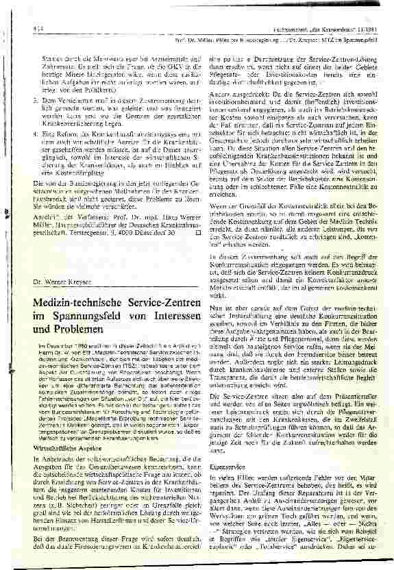Vorschauseite 6: Pläne der Bundesregierung verschärfen die Situation --- Reform des Krankenhausfinanzierungssystem unumgänglich