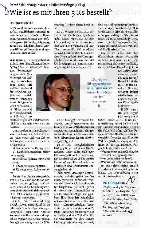 Vorschauseite 1: Wie ist es mit Ihren 5 Ks bestellt?
