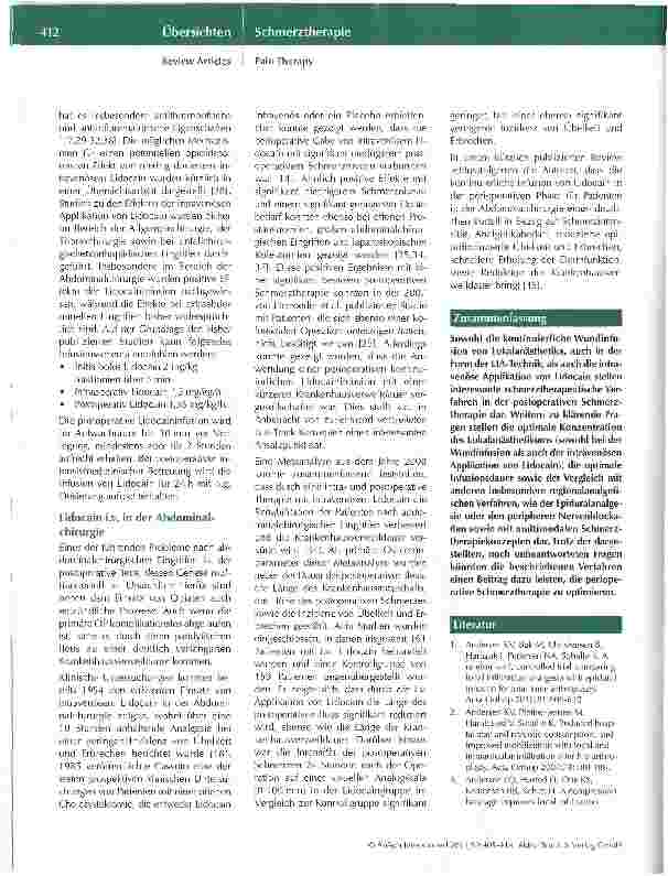 Vorschauseite 6: Neue, wenig invasive Analgesie-Verfahren