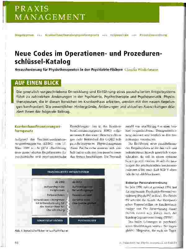 Vorschauseite 1: Neue Codes im Operationenund Prozedurenschlüssel-Katalog
