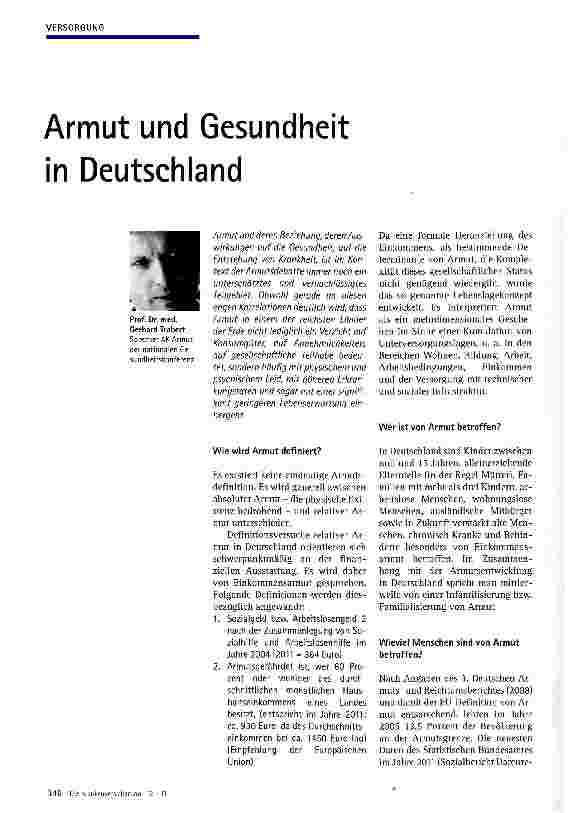 Vorschauseite 1: Armut und Gesundheit in Deutschland
