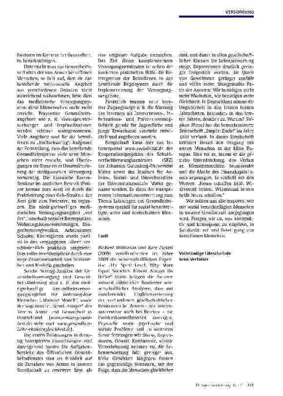Vorschauseite 6: Armut und Gesundheit in Deutschland