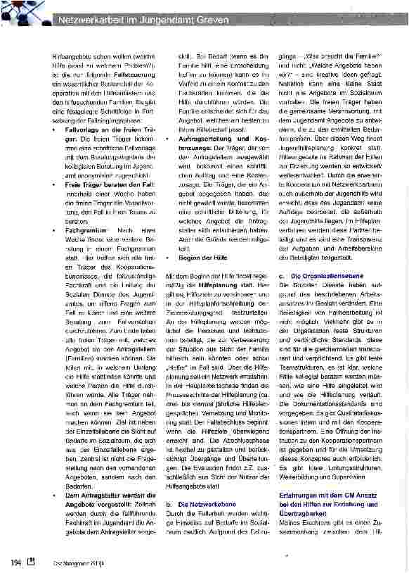 Vorschauseite 2: Netzwerkarbeit im Jugendamt Greven