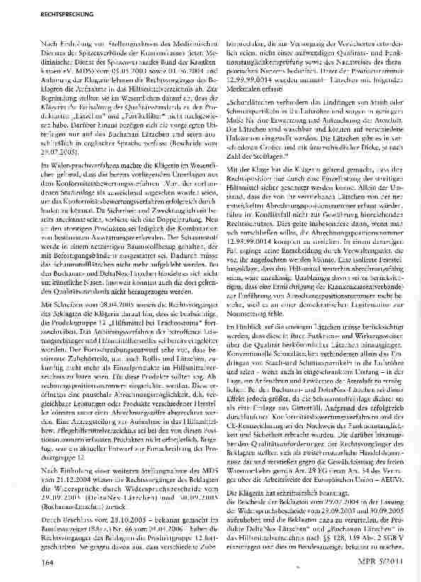 Vorschauseite 2: Aufnahme von Hilfsmitteln in das Hilfsmittelverzeichnis gemäß §139 SGBV