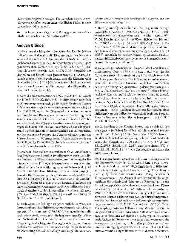 Vorschauseite 4: Aufnahme von Hilfsmitteln in das Hilfsmittelverzeichnis gemäß §139 SGBV