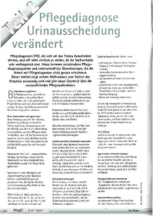 Vorschauseite 1: Pflegediagnose Urinausscheidung verändert