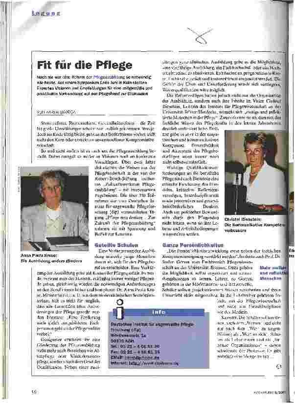 Vorschauseite 1: Fit für die Pflege