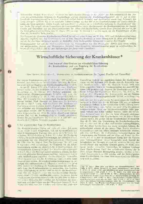 Vorschauseite 1: Wirtschaftliche Sicherung der Krankenhäuser