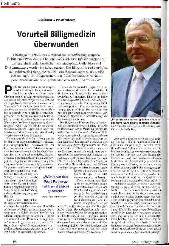 Vorschauseite 1: Vorurteil Billigmedizin überwunden Klinikum Aschaffenburg