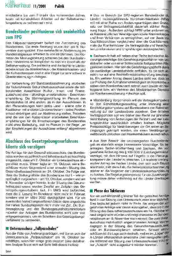 Vorschauseite 2: Selbstverwaltung zerstritten - Politik unter Zugzwang Anhörung zum Fallpauschalengesetz im Gesundheitsausschuss des Bundestages