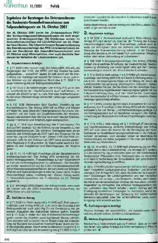 Vorschauseite 4: Selbstverwaltung zerstritten - Politik unter Zugzwang Anhörung zum Fallpauschalengesetz im Gesundheitsausschuss des Bundestages