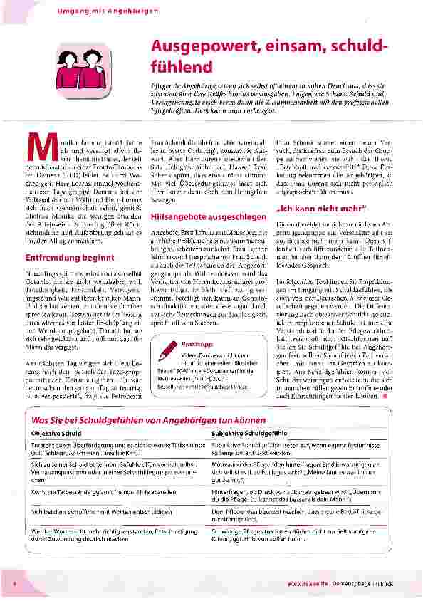 Vorschauseite 1: Ausgepowert, einsam, schuldfühlend